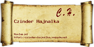 Czinder Hajnalka névjegykártya